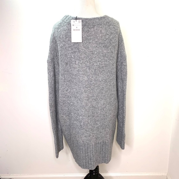 Zara Knit Oversized Crewneck Long Sweater - Picture 2 of 8
